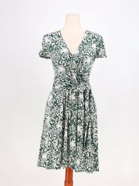 BODEN Evangeline Jersey Faux Wrap Dress Palm Leaf Tropical Size US 6P